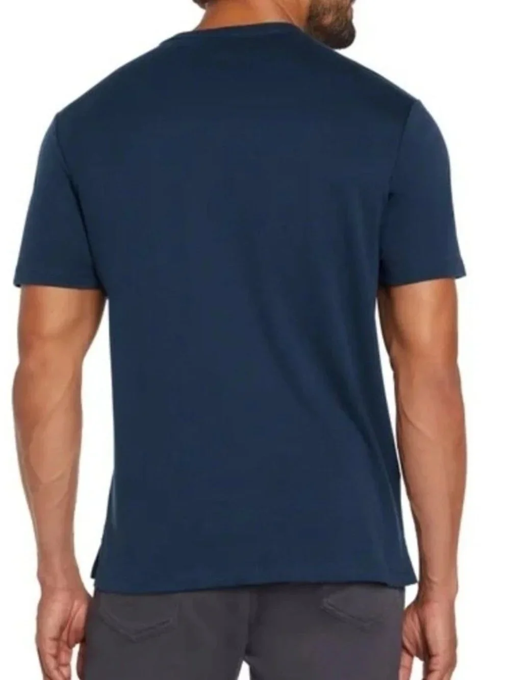 NWT Banana Republic Men's L Luxe Touch Tee 100% Cotton Blue Crew Neck T-Shirt
